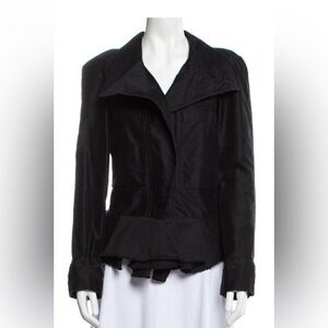 Isabel Marant Black Ruffle Jacket, Shoulder Pads